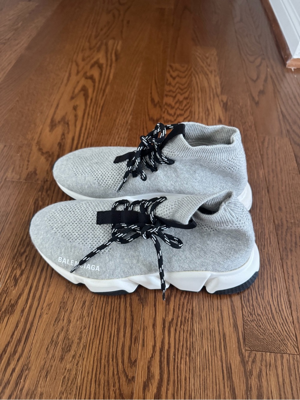Balenciaga women’s Grey Knit Sock Sneakers